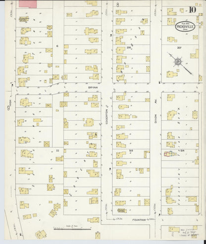 Sanborn Fire Insurance Map from Hicksville, Defiance County, Ohio (1913), Sheet #0010 - Historic Sanborn Fire Insurance Map Print, vintage old map wall art, antique decor, genealogy gift, Ohio Ohio map