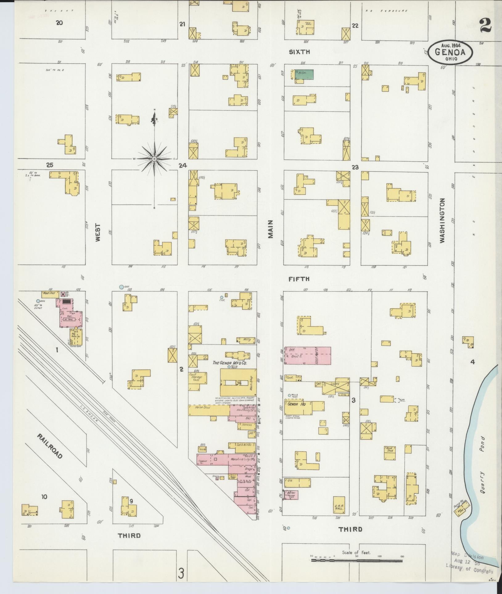 Sanborn Fire Insurance Map from Genoa, Ottawa County, Ohio (1904), Sheet #0002 - Complete Map Set gallery image, historic Sanborn map, vintage wall art, Ohio Ohio