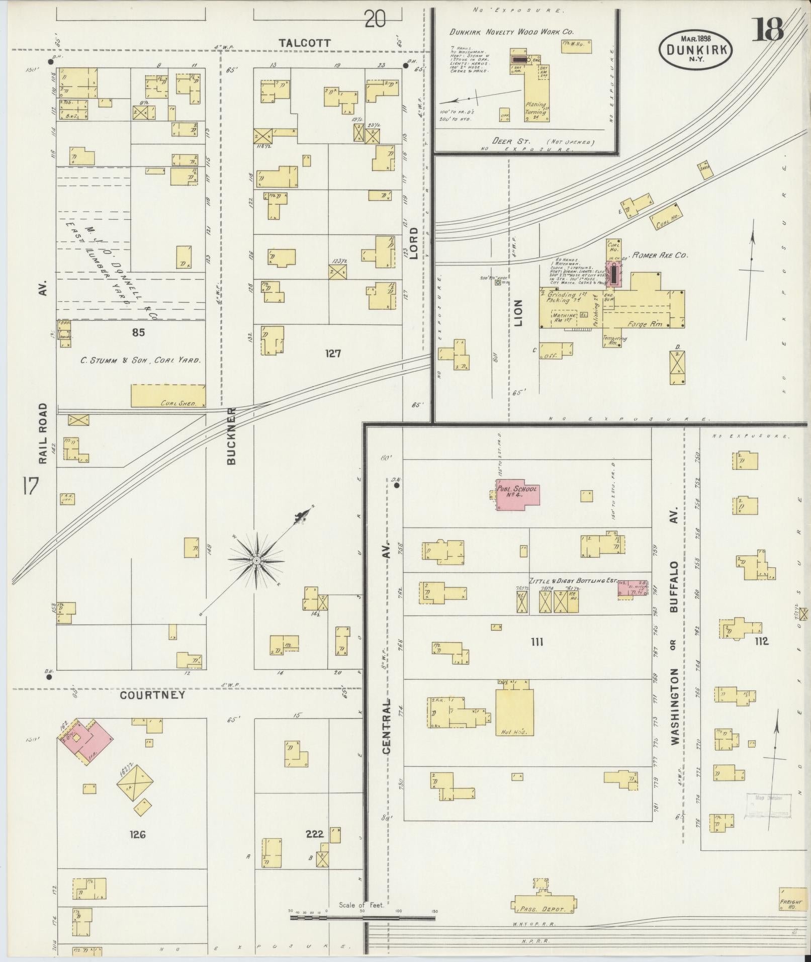 Sanborn Fire Insurance Map from Dunkirk, Chautauqua County, New York (1898), Sheet #0018 - Complete Map Set gallery image, historic Sanborn map, vintage wall art, New York New York