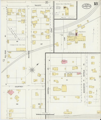 Sanborn Fire Insurance Map from Dunkirk, Chautauqua County, New York (1898), Sheet #0018 - Complete Map Set gallery image, historic Sanborn map, vintage wall art, New York New York