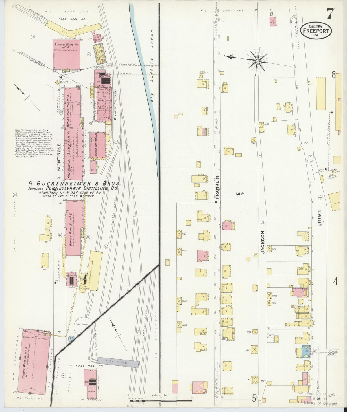Sanborn Fire Insurance Map from Freeport, Armstrong County, Pennsylvania (1908), Sheet #0007 - Complete Map Set gallery image, historic Sanborn map, vintage wall art, Pennsylvania Pennsylvania