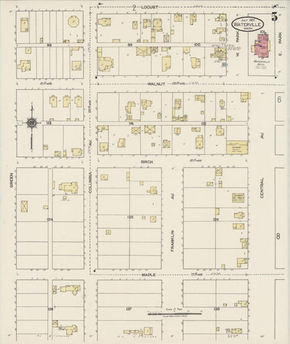 Sanborn Fire Insurance Map from Waterville, Douglas County, Washington (1922), Sheet #0005 - Complete Map Set gallery image, historic Sanborn map, vintage wall art, Washington Washington