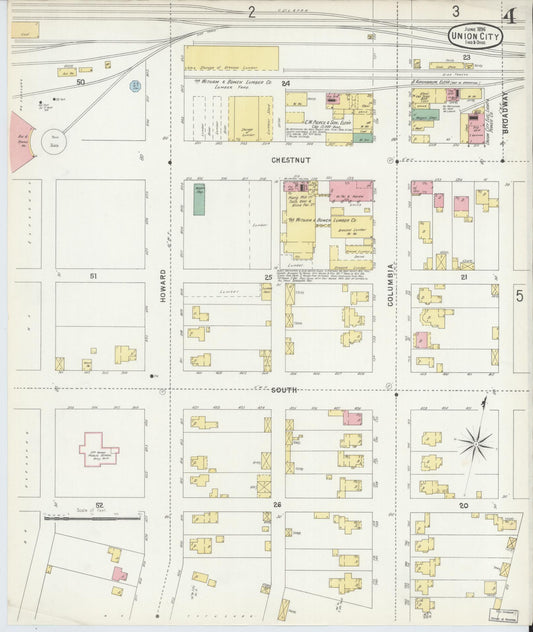 Sanborn Fire Insurance Map from Union City, Randolph County, Indiana (1896), Sheet #0004 - Historic Sanborn Fire Insurance Map Print, vintage old map wall art, antique decor, genealogy gift, Indiana Indiana map