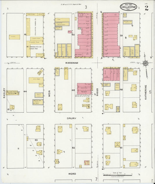 Sanborn Fire Insurance Map from Chillicothe, Hardeman County, Texas (1921), Sheet #0002 - Historic Sanborn Fire Insurance Map Print, vintage old map wall art, antique decor, genealogy gift, Texas Texas map