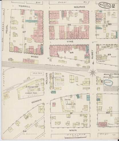 Sanborn Fire Insurance Map from Macon, Macon County, Missouri (1885), Sheet #0002 - Historic Sanborn Fire Insurance Map Print, vintage old map wall art, antique decor, genealogy gift, Missouri Missouri map