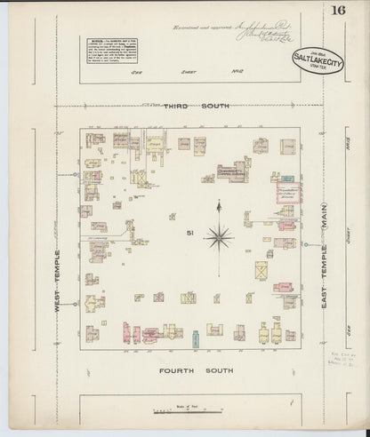 Sanborn Fire Insurance Map from Salt Lake City, Salt Lake County, Utah (1884), Sheet #0016 - Complete Map Set gallery image, historic Sanborn map, vintage wall art, Utah Utah