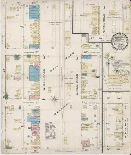 Sanborn Fire Insurance Map from Luling, Caldwell County, Texas (1885), Sheet #0001 - Historic Sanborn Fire Insurance Map Print, vintage old map wall art, antique decor, genealogy gift, Texas Texas map