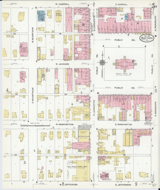 Sanborn Fire Insurance Map from Macomb, Mcdonough County, Illinois (1910), Sheet #0005 - Historic Sanborn Fire Insurance Map Print, vintage old map wall art, antique decor, genealogy gift, Illinois Illinois map