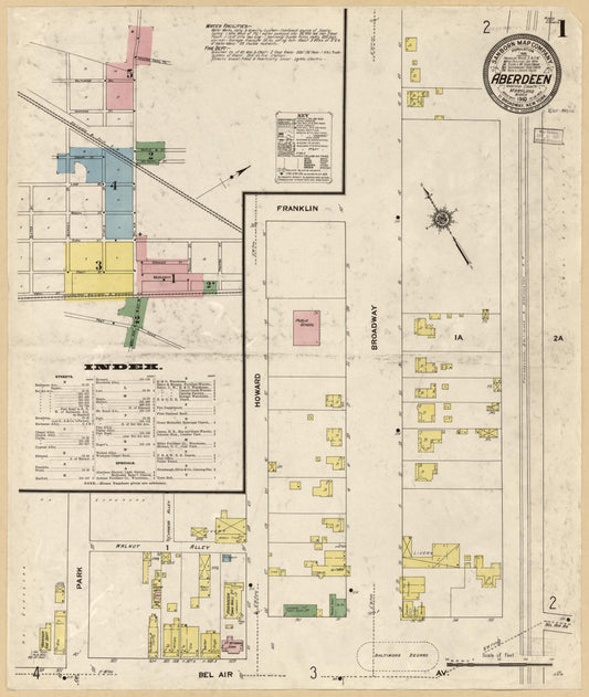 Sanborn Fire Insurance Map from Aberdeen, Harford County, Maryland. (1910) – Historic Sanborn Fire Insurance Map Print