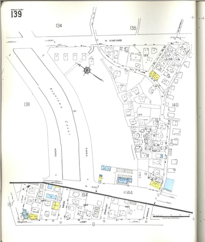 Sanborn Fire Insurance Map from Honolulu, Oahu County, Hawaii (1955), Sheet #0139 - Historic Sanborn Fire Insurance Map Print