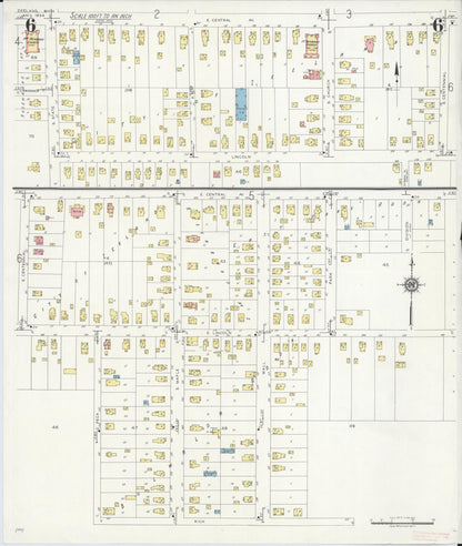 Sanborn Fire Insurance Map from Zeeland, Ottawa County, Michigan (1934), Sheet #0006 - Historic Sanborn Fire Insurance Map Print, vintage old map wall art, antique decor, genealogy gift, Michigan Michigan map