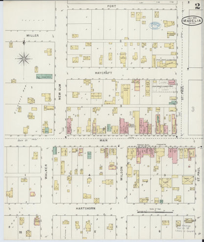 Sanborn Fire Insurance Map from Madelia, Watonwan County, Minnesota (1894), Sheet #0002 - Historic Sanborn Fire Insurance Map Print, vintage old map wall art, antique decor, genealogy gift, Minnesota Minnesota map