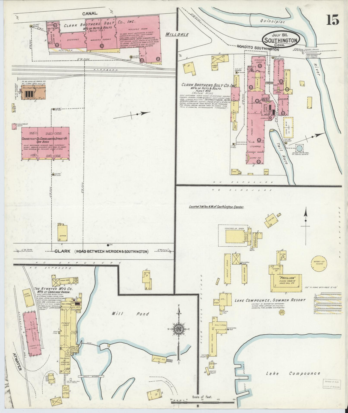 Sanborn Fire Insurance Map from Southington, Hartford County, Connecticut (1911), Sheet #0015