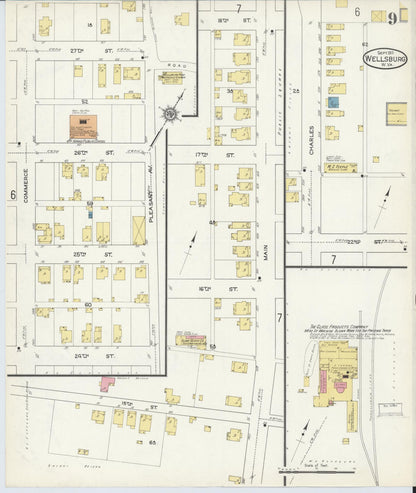 Sanborn Fire Insurance Map from Wellsburg, Brooke County, West Virginia (1913), Sheet #0009 - Complete Map Set gallery image, historic Sanborn map, vintage wall art, West Virginia West Virginia