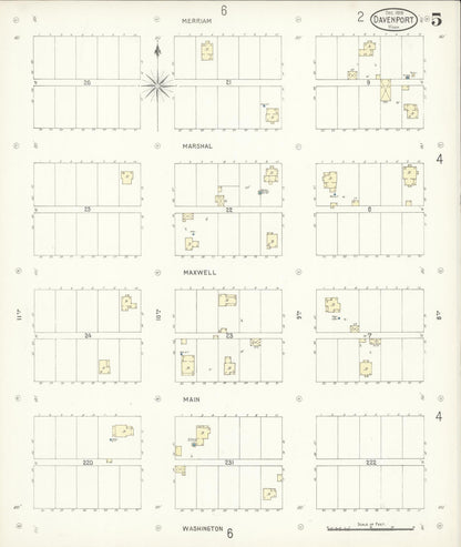 Sanborn Fire Insurance Map from Davenport, Lincoln County, Washington (1898), Sheet #0005 - Complete Map Set gallery image, historic Sanborn map, vintage wall art, Washington Washington