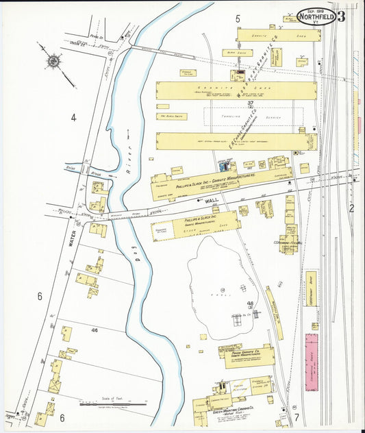Sanborn Fire Insurance Map from Northfield, Washington County, Vermont (1919), Sheet #0003 - Historic Sanborn Fire Insurance Map Print, vintage old map wall art, antique decor, genealogy gift, Vermont Vermont map
