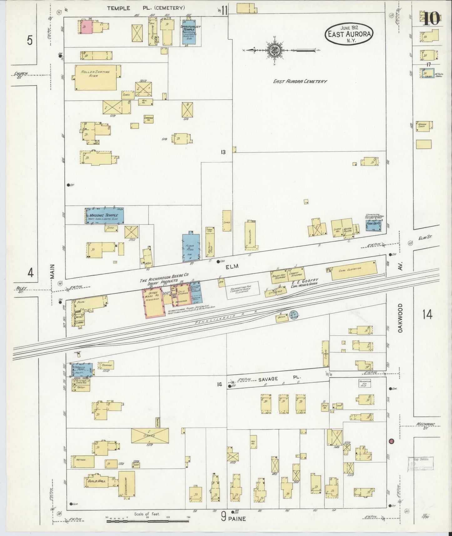Sanborn Fire Insurance Map from East Aurora, Erie County, New York (1912), Sheet #0010 - Complete Map Set gallery image, historic Sanborn map, vintage wall art, New York New York