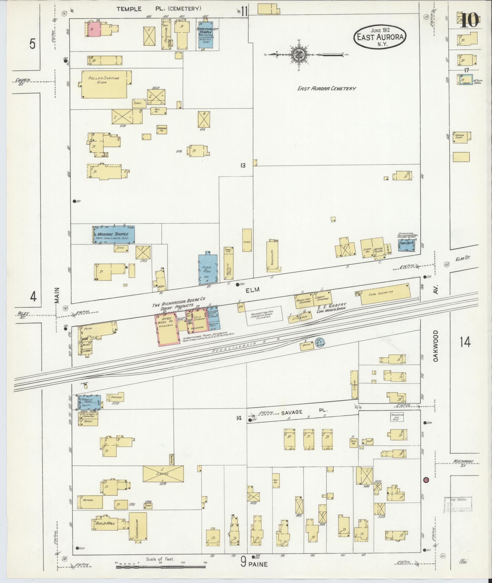 Sanborn Fire Insurance Map from East Aurora, Erie County, New York (1912), Sheet #0010 - Complete Map Set gallery image, historic Sanborn map, vintage wall art, New York New York