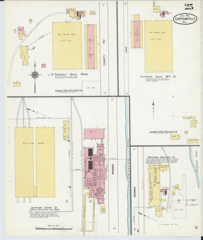 Sanborn Fire Insurance Map from Chippewa Falls, Chippewa County, Wisconsin (1910), Sheet #0025 - Complete Map Set gallery image, historic Sanborn map, vintage wall art, Wisconsin Wisconsin