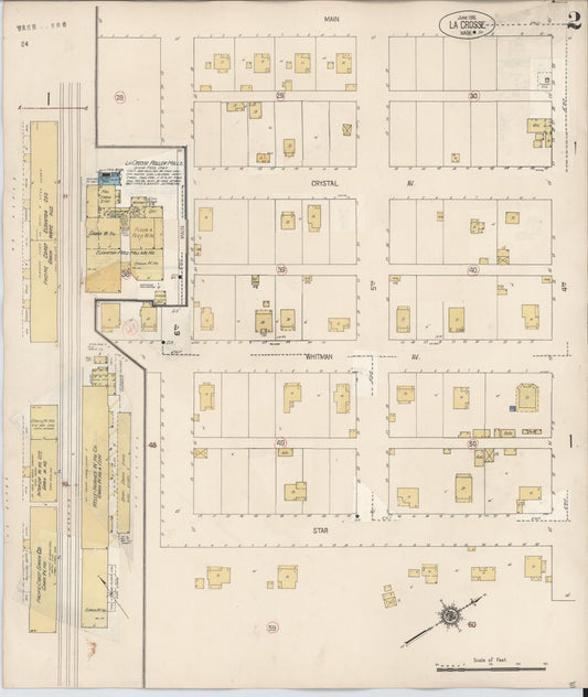 Sanborn Fire Insurance Map from La Crosse, Whitman County, Washington (1931), Sheet #0002 - Historic Sanborn Fire Insurance Map Print, vintage old map wall art, antique decor, genealogy gift, Washington Washington map