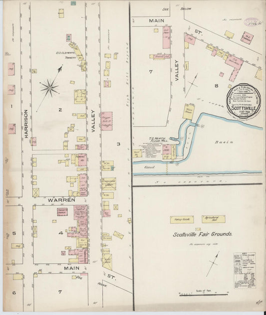 Sanborn Fire Insurance Map from Scottsville, Albemarle and Fluvanna Counties, Virginia. (1886) – Historic Sanborn Fire Insurance Map Print