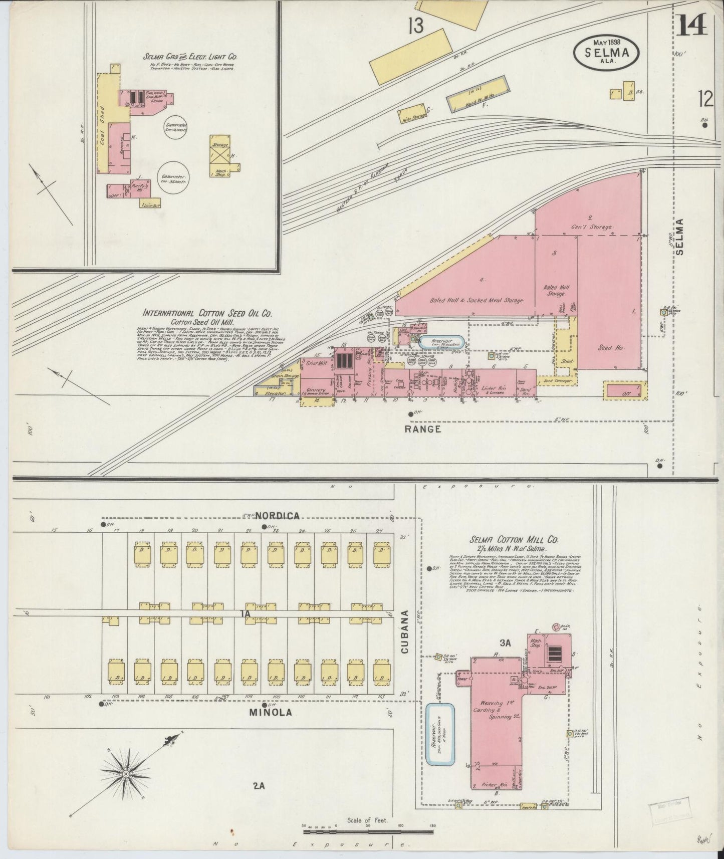 Sanborn Fire Insurance Map from Selma, Dallas County, Alabama (1898), Sheet #0014 - Complete Map Set gallery image, historic Sanborn map, vintage wall art, Alabama Alabama