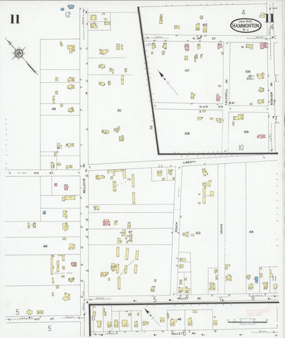 Sanborn Fire Insurance Map from Hammonton, Atlantic County, New Jersey (1930), Sheet #0011 - Complete Map Set gallery image, historic Sanborn map, vintage wall art, New Jersey New Jersey