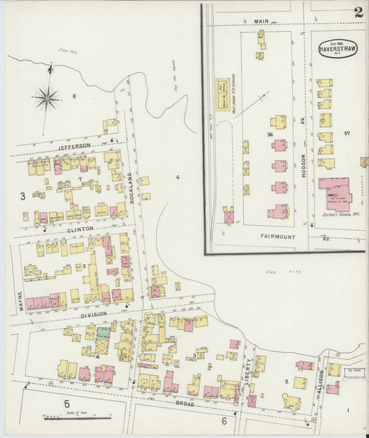 Sanborn Fire Insurance Map from Haverstraw, Rockland County, New York (1896), Sheet #0002 - Historic Sanborn Fire Insurance Map Print, vintage old map wall art, antique decor, genealogy gift, New York New York map