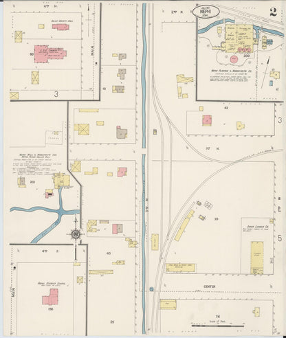 Sanborn Fire Insurance Map from Nephi, Juab County, Utah (1917), Sheet #0002 - Complete Map Set gallery image, historic Sanborn map, vintage wall art, Utah Utah
