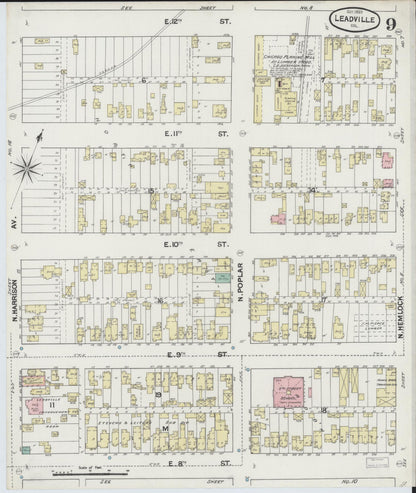Sanborn Fire Insurance Map from Leadville, Lake County, Colorado (1889), Sheet #0009 - Complete Map Set gallery image, historic Sanborn map, vintage wall art, Colorado Colorado