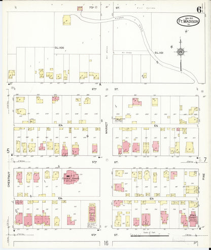 Sanborn Fire Insurance Map from Fort Madison, Lee County, Iowa (1913), Sheet #0006 - Historic Sanborn Fire Insurance Map Print