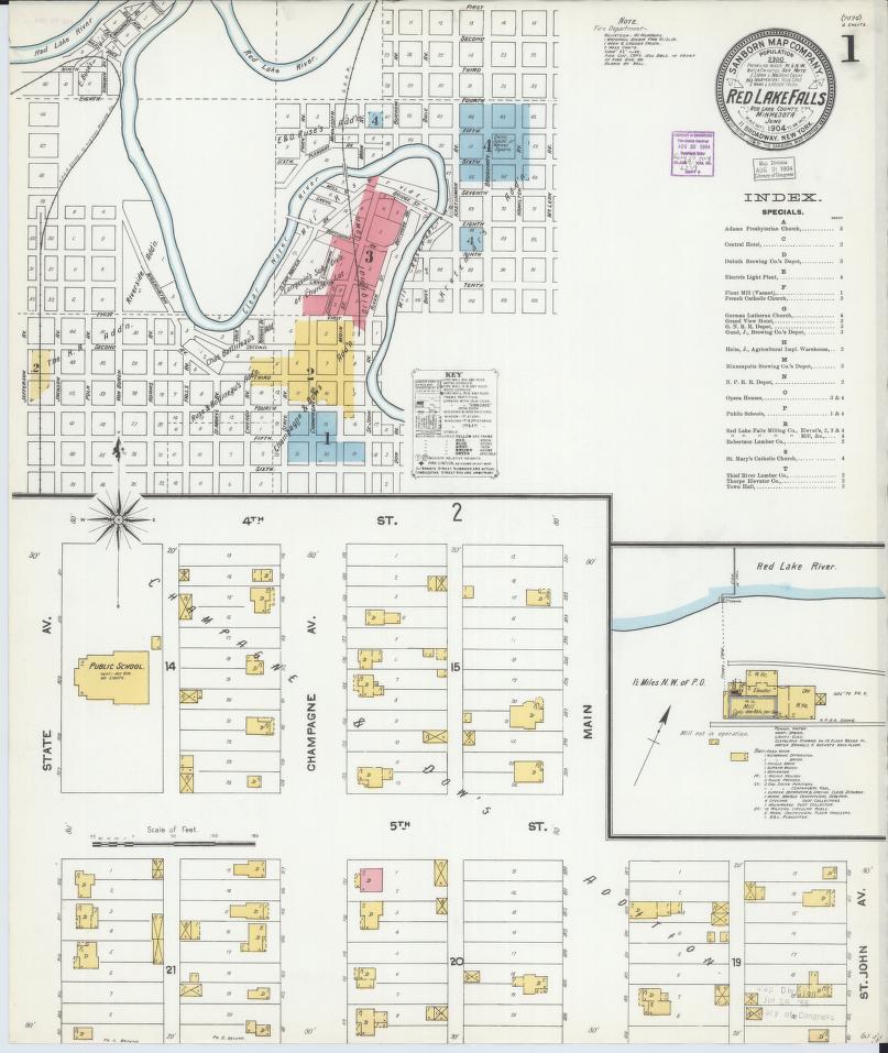 Sanborn Fire Insurance Map from Red Lake Falls, Red Lake County, Minnesota. (1904) – Map View