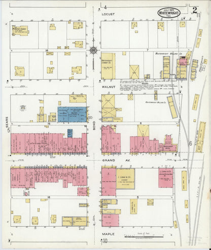Sanborn Fire Insurance Map from Whitewright, Grayson County, Texas (1920), Sheet #0002 - Historic Sanborn Fire Insurance Map Print, vintage old map wall art, antique decor, genealogy gift, Texas Texas map