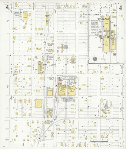 Sanborn Fire Insurance Map from De Witt, Arkansas County, Arkansas (1933), Sheet #0004 - Complete Map Set gallery image, historic Sanborn map, vintage wall art, De Witt Arkansas