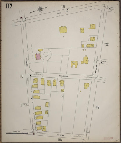 Sanborn Fire Insurance Map from Worcester, Worcester County, Massachusetts (1910), Sheet #0117 - Historic Sanborn Fire Insurance Map Print, vintage old map wall art, antique decor, genealogy gift, Massachusetts Massachusetts map