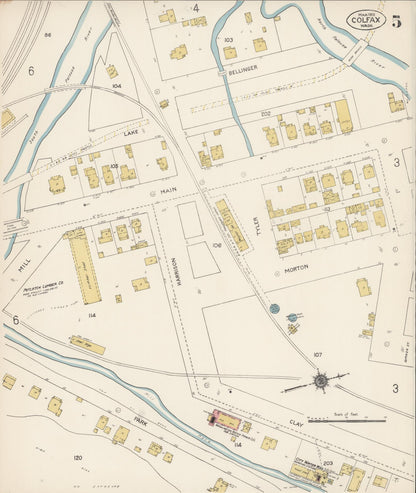 Sanborn Fire Insurance Map from Colfax, Whitman County, Washington (1912), Sheet #0005 - Complete Map Set gallery image, historic Sanborn map, vintage wall art, Washington Washington
