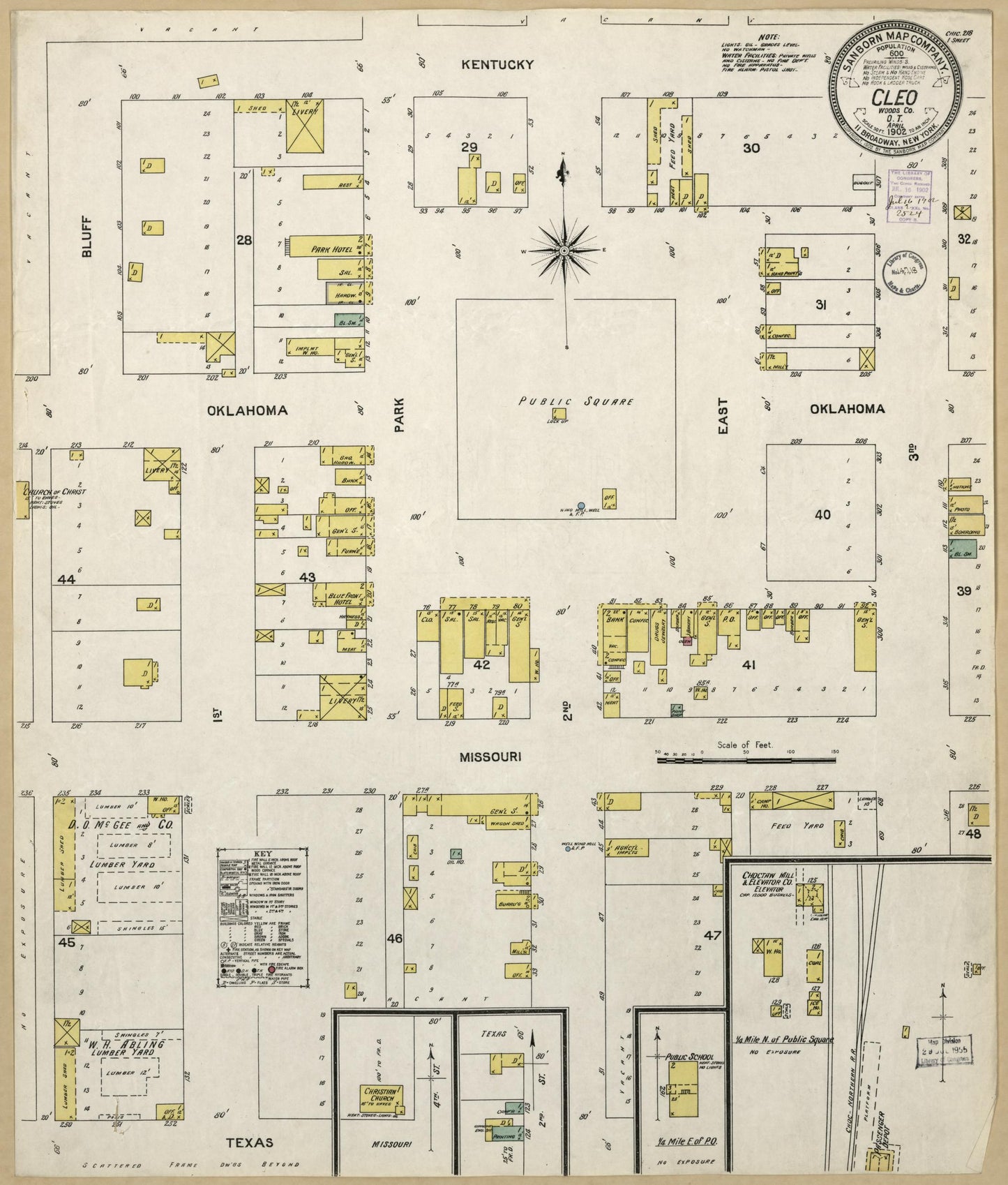 Sanborn Fire Insurance Map from Cleo, Major County, Oklahoma. (1902) – Historic Sanborn Fire Insurance Map Print