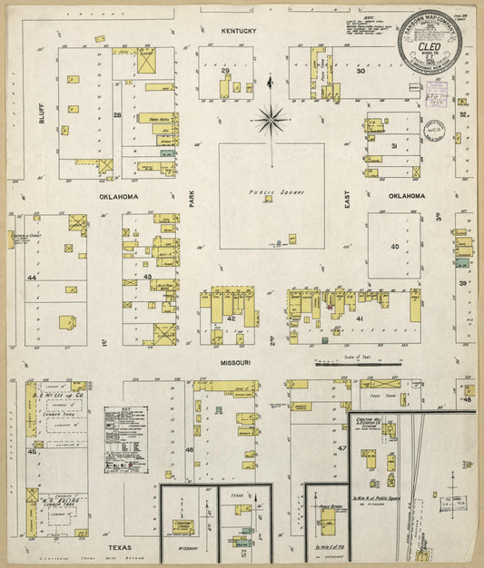 Sanborn Fire Insurance Map from Cleo, Major County, Oklahoma. (1902) – Historic Sanborn Fire Insurance Map Print