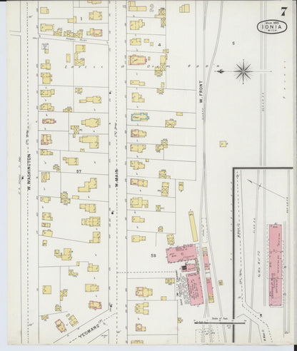 Sanborn Fire Insurance Map from Ionia, Ionia County, Michigan (1895), Sheet #0007 - Complete Map Set gallery image, historic Sanborn map, vintage wall art, Michigan Michigan