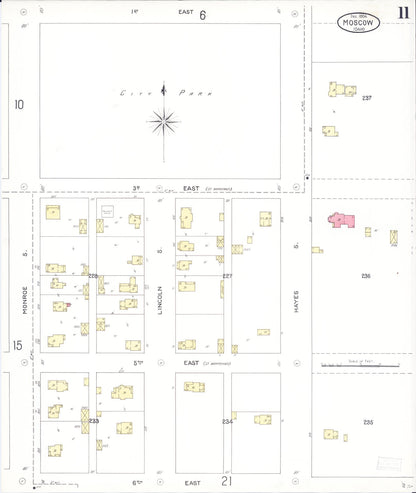 Sanborn Fire Insurance Map from Moscow, Latah County, Idaho (1904), Sheet #0011 - Complete Map Set gallery image, historic Sanborn map, vintage wall art, Idaho Idaho
