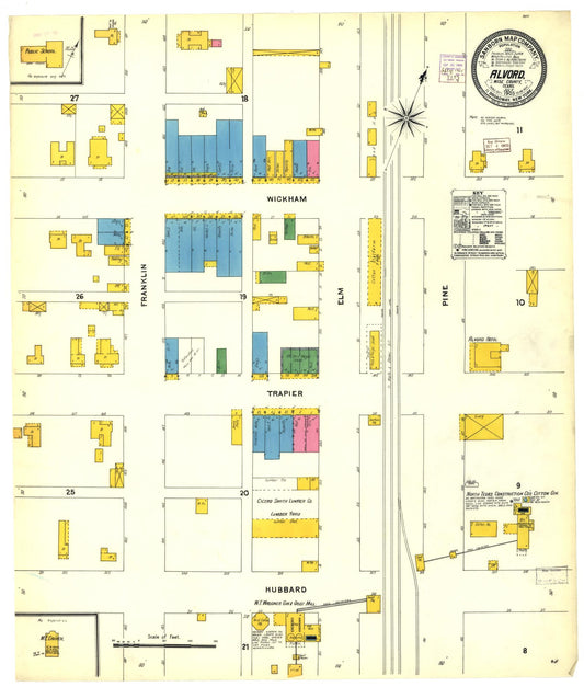 Sanborn Fire Insurance Map from Alvord, Wise County, Texas (1905), Sheet #0001 - Historic Sanborn Fire Insurance Map Print, vintage old map wall art, antique decor, genealogy gift, Texas Texas map