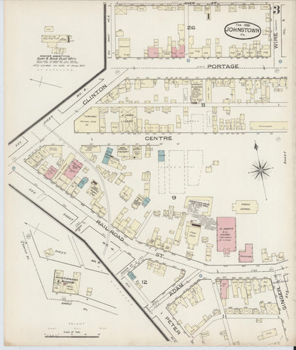Sanborn Fire Insurance Map from Johnstown, Cambria County, Pennsylvania (1886), Sheet #0003 - Complete Map Set gallery image, historic Sanborn map, vintage wall art, Pennsylvania Pennsylvania