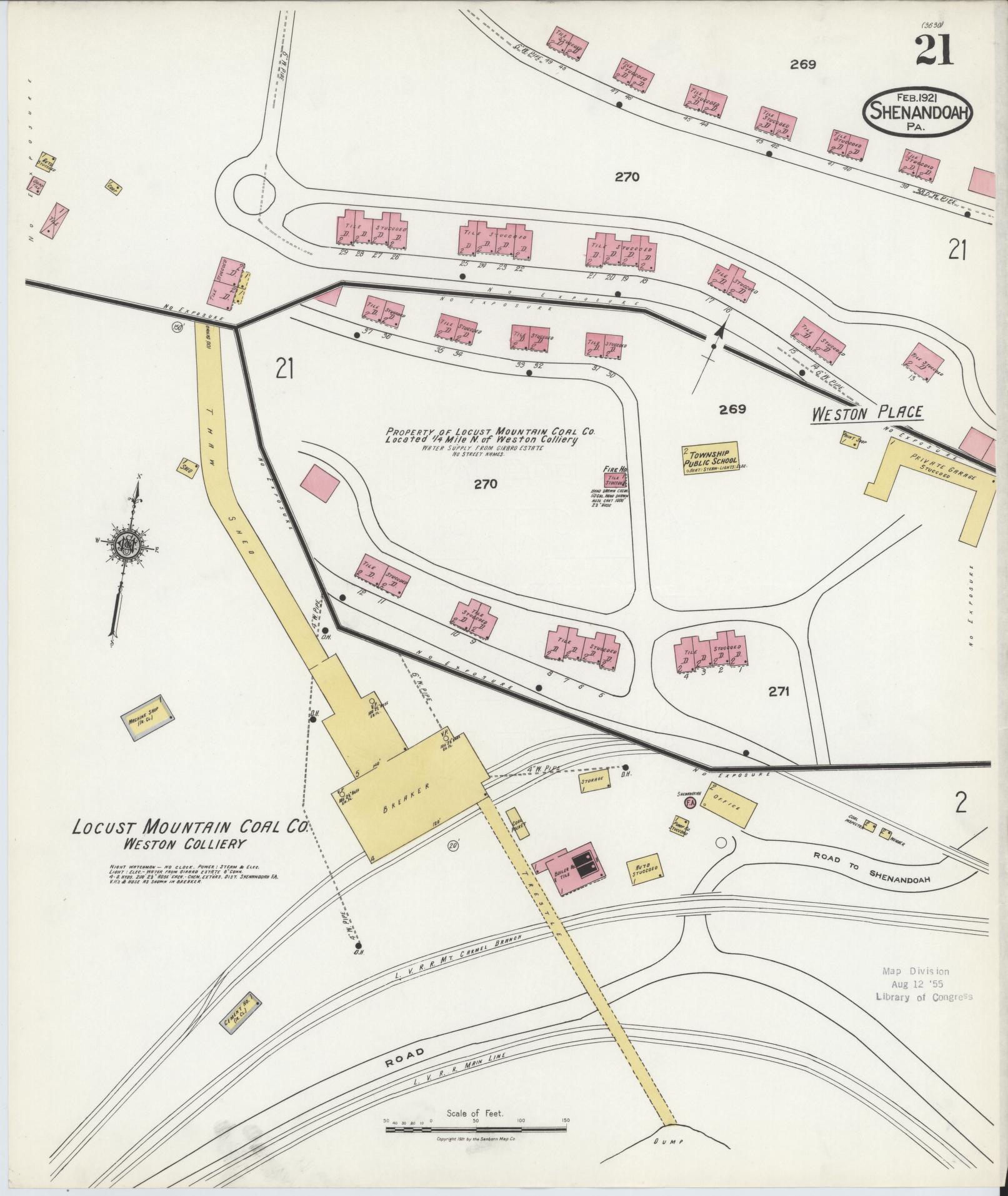 Sanborn Fire Insurance Map from Shenandoah, Schuylkill County, Pennsylvania (1921), Sheet #0021 - Complete Map Set gallery image, historic Sanborn map, vintage wall art, Pennsylvania Pennsylvania