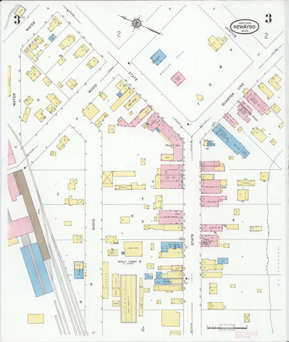 Sanborn Fire Insurance Map from Newaygo, Newaygo County, Michigan (1930), Sheet #0003 - Complete Map Set gallery image, historic Sanborn map, vintage wall art, Michigan Michigan