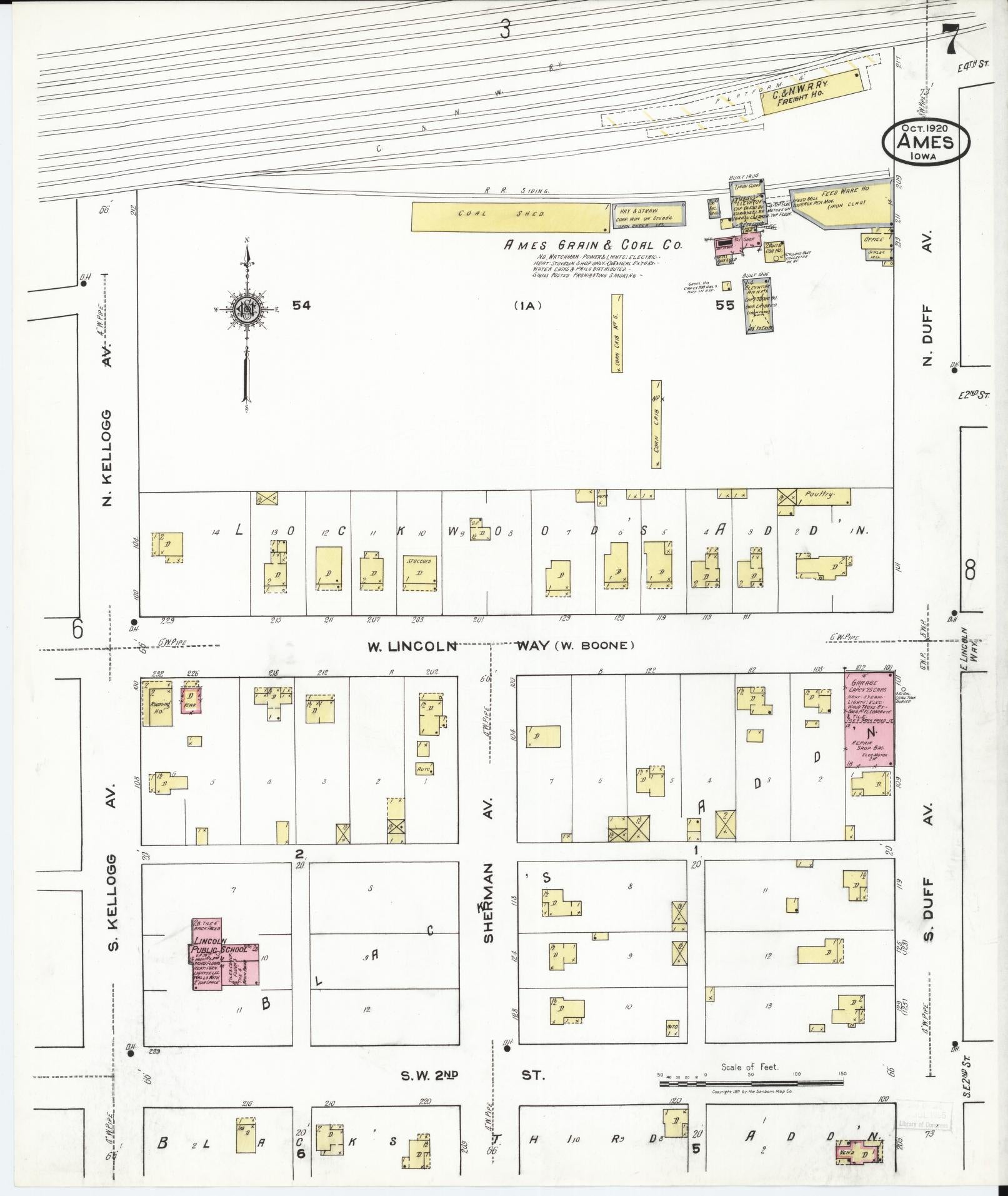 Sanborn Fire Insurance Map from Ames, Story County, Iowa (1920), Sheet #0007 - Historic Sanborn Fire Insurance Map Print