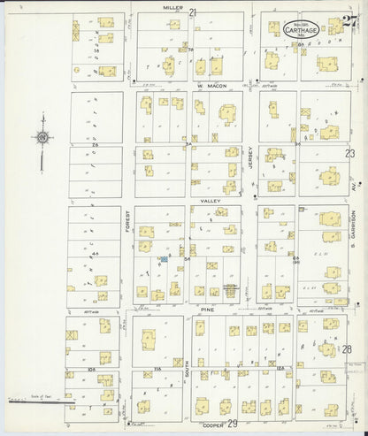 Sanborn Fire Insurance Map from Carthage, Jasper County, Missouri (1915), Sheet #0027 - Complete Map Set gallery image, historic Sanborn map, vintage wall art, Missouri Missouri