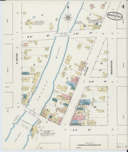 Sanborn Fire Insurance Map from Northfield, Rice County, Minnesota (1889), Sheet #0004 - Complete Map Set gallery image, historic Sanborn map, vintage wall art, Minnesota Minnesota