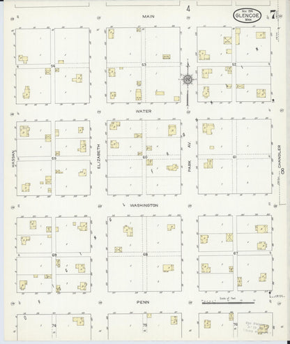Sanborn Fire Insurance Map from Glencoe, Mcleod County, Minnesota (1914), Sheet #0007 - Historic Sanborn Fire Insurance Map Print, vintage old map wall art, antique decor, genealogy gift, Minnesota Minnesota map