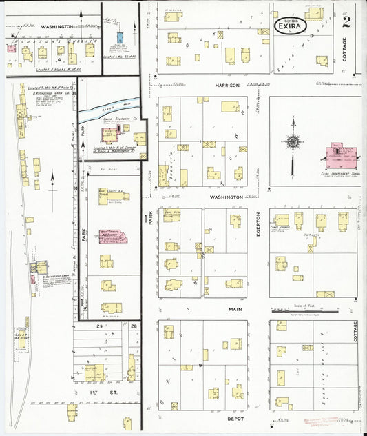 Sanborn Fire Insurance Map from Exira, Audubon County, Iowa (1918), Sheet #0002 - Historic Sanborn Fire Insurance Map Print, vintage old map wall art