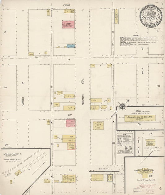 Sanborn Fire Insurance Map from Chowchilla, Madera County, California (1914), Sheet #0001 - Historic Sanborn Fire Insurance Map Print, vintage old map wall art, antique decor, genealogy gift, California California map